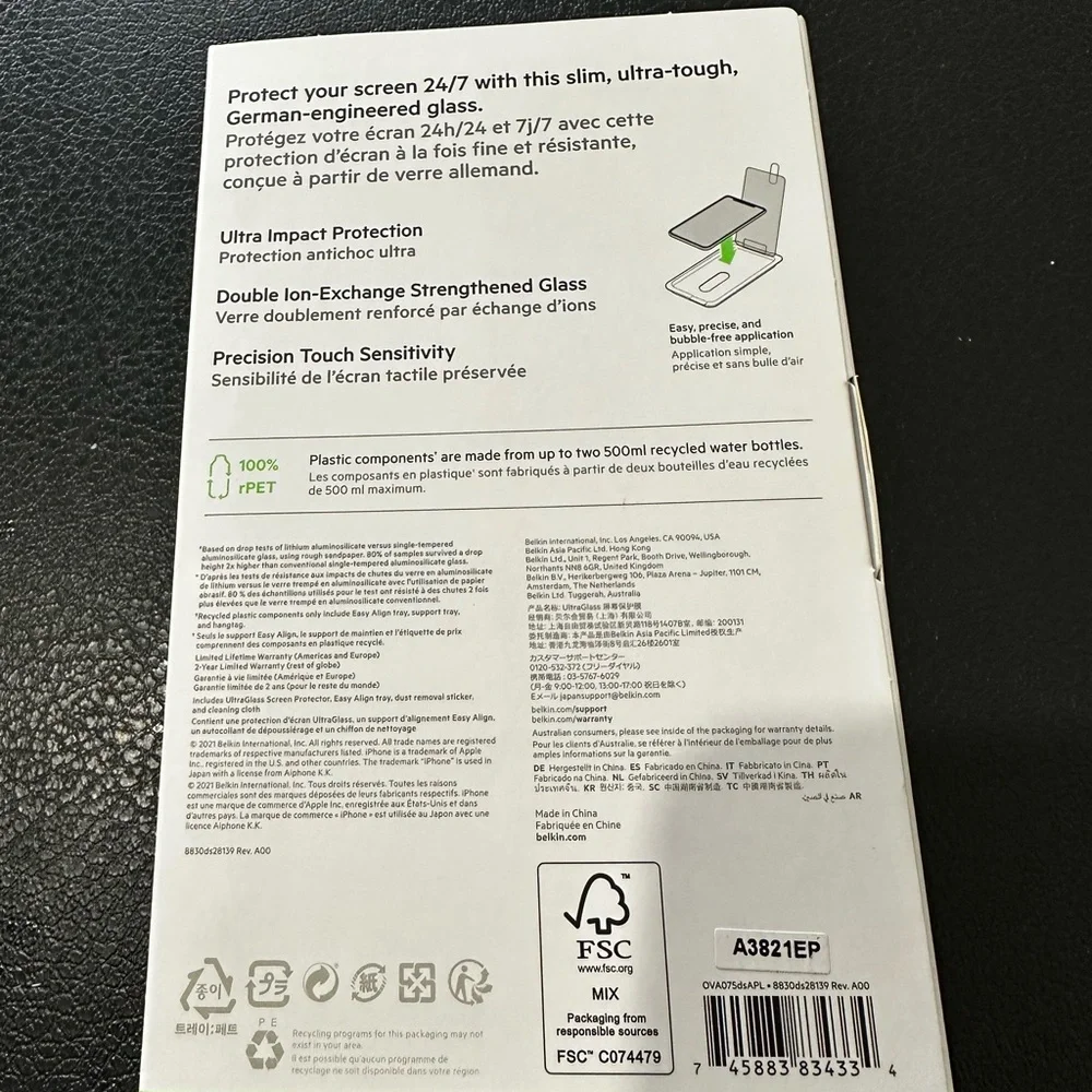 Belkin UltraGlass Screen Protector - White iPhone 12/pro